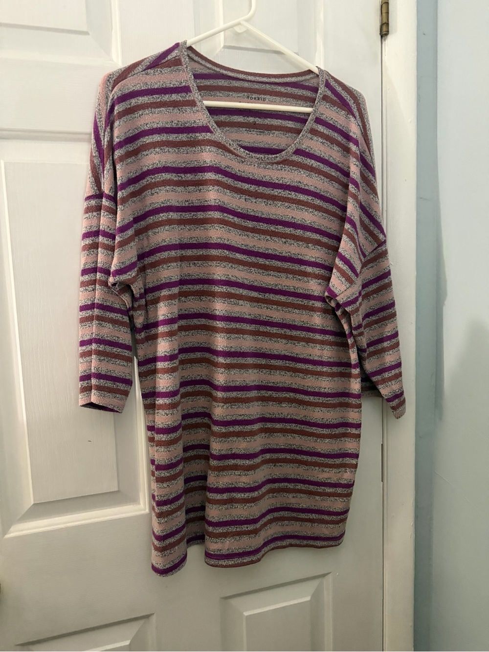 Torrid Super Soft Plush Striped Tunic Top Size 2 18/20